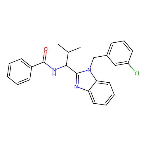 N-{1-[1-(3-chlorobenzyl)-1H-benzimidazol-2-yl]-2-methylpropyl}benzamide structure