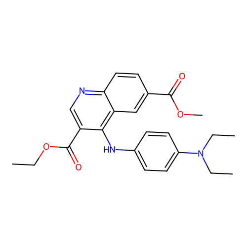 3-Ethyl 6-methyl 4-((4-(diethylamino)phenyl)amino)quinoline-3,6-dicarboxylate structure
