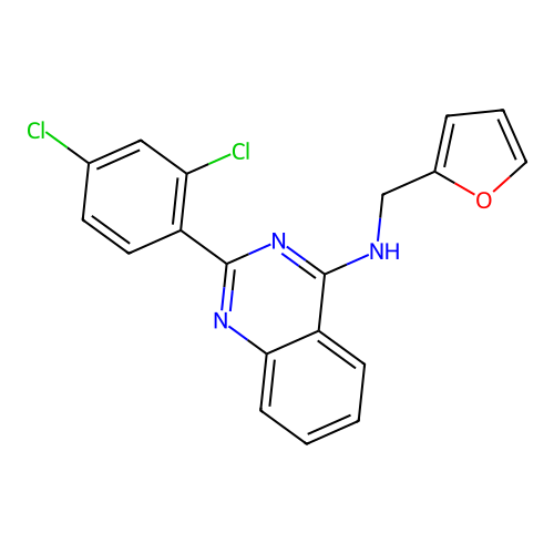 2-(2,4-dichlorophenyl)-N-(furan-2-ylmethyl)quinazolin-4-amine structure