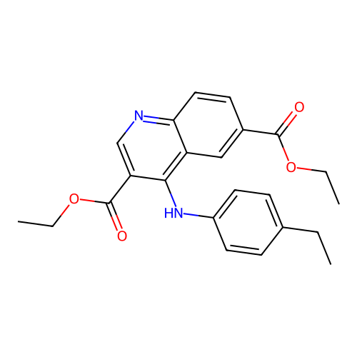 Diethyl 4-((4-ethylphenyl)amino)quinoline-3,6-dicarboxylate structure