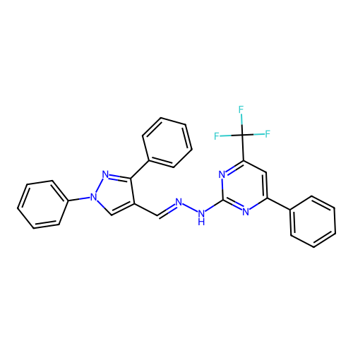 C27H19F3N6 structure