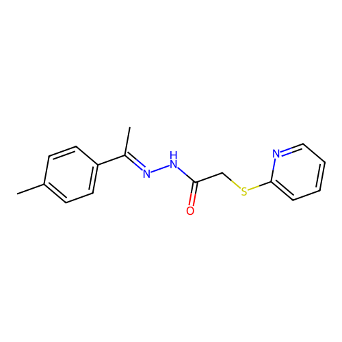 N'-[(1E)-1-(4-methylphenyl)ethylidene]-2-(pyridin-2-ylsulfanyl)acetohydrazide structure