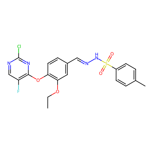 (E)-N'-(4-((2-chloro-5-fluoropyrimidin-4-yl)oxy)-3-ethoxybenzylidene)-4-methylbenzenesulfonohydrazide structure