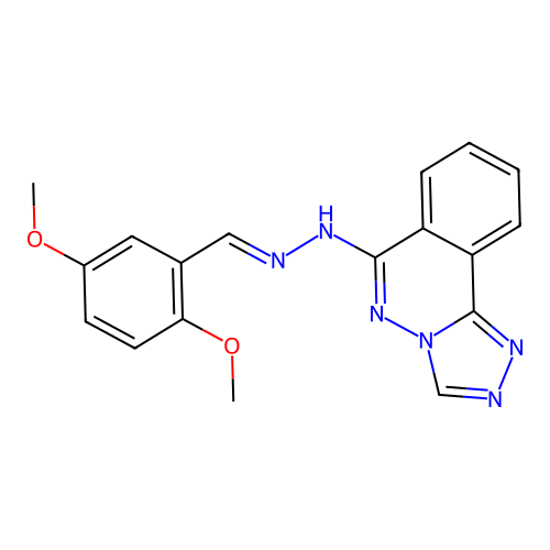(E)-6-(2-(2,5-dimethoxybenzylidene)hydrazinyl)-[1,2,4]triazolo[3,4-a]phthalazine structure