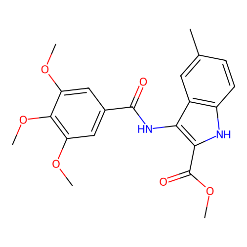 METHYL 5-METHYL-3-(3,4,5-TRIMETHOXYBENZAMIDO)-1H-INDOLE-2-CARBOXYLATE structure
