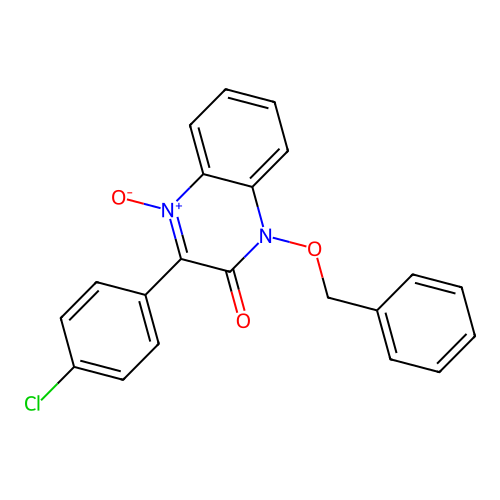 1-(benzyloxy)-3-(4-chlorophenyl)quinoxalin-2(1H)-one 4-oxide structure