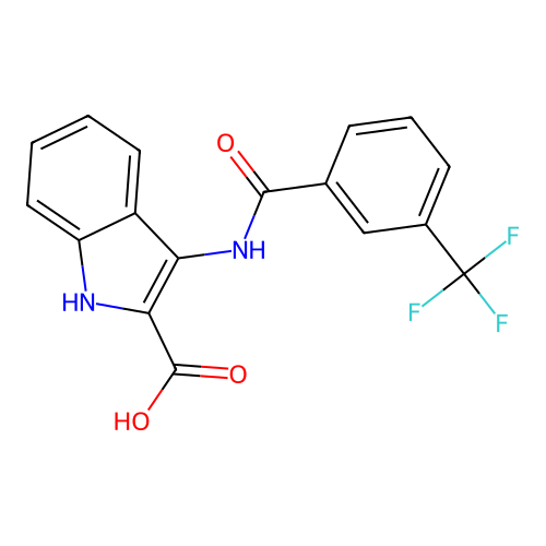 3-(3-Trifluoromethyl-benzoylamino)-1H-indole-2-carboxylic acid structure