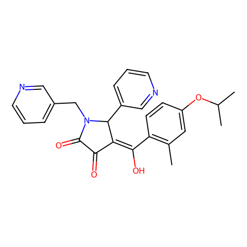 3-hydroxy-4-(4-isopropoxy-2-methylbenzoyl)-5-(3-pyridinyl)-1-(3-pyridinylmethyl)-1,5-dihydro-2H-pyrrol-2-one structure