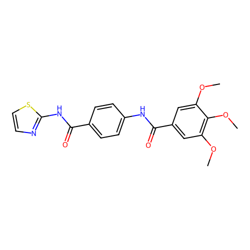 3,4,5-trimethoxy-N-[4-(1,3-thiazol-2-ylcarbamoyl)phenyl]benzamide structure