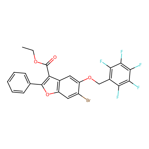 Ethyl 6-bromo-5-[(pentafluorobenzyl)oxy]-2-phenyl-1-benzofuran-3-carboxylate structure