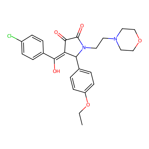 4-(4-chlorobenzoyl)-5-(4-ethoxyphenyl)-3-hydroxy-1-(2-morpholinoethyl)-1H-pyrrol-2(5H)-one structure