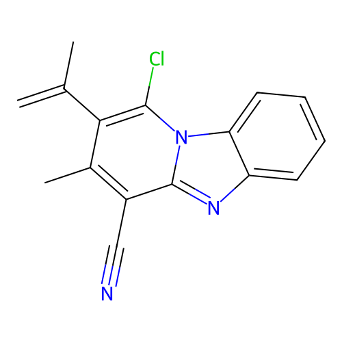 1-Chloro-3-methyl-2-(prop-1-en-2-yl)pyrido[1,2-a]benzimidazole-4-carbonitrile structure