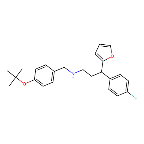 N-(4-(tert-butoxy)benzyl)-3-(4-fluorophenyl)-3-(furan-2-yl)propan-1-amine structure
