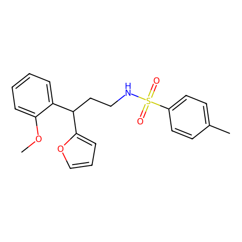 N-[3-(furan-2-yl)-3-(2-methoxyphenyl)propyl]-4-methylbenzenesulfonamide structure