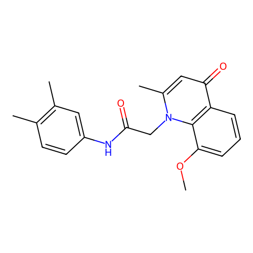 N-(3,4-dimethylphenyl)-2-(8-methoxy-2-methyl-4-oxoquinolin-1(4H)-yl)acetamide structure
