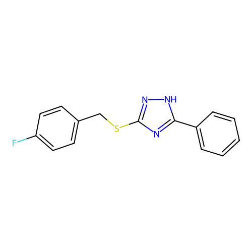 5-((4-fluorobenzyl)thio)-3-phenyl-1H-1,2,4-triazole structure