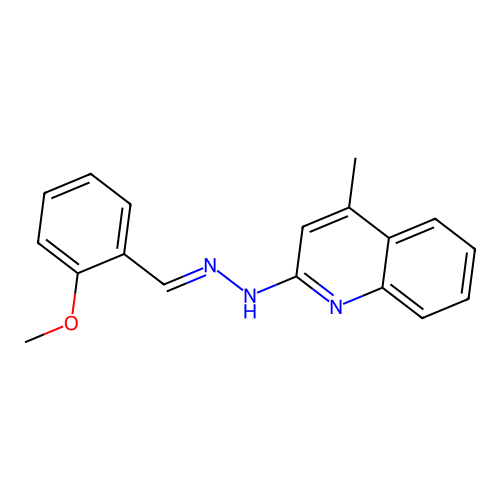 2-[(2E)-2-(2-methoxybenzylidene)hydrazinyl]-4-methylquinoline structure