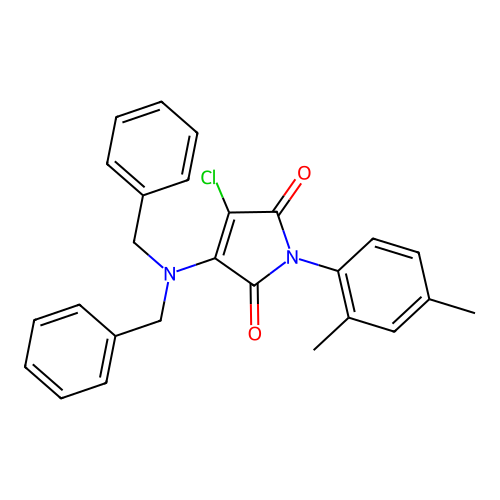 3-chloro-4-(dibenzylamino)-1-(2,4-dimethylphenyl)-1H-pyrrole-2,5-dione structure
