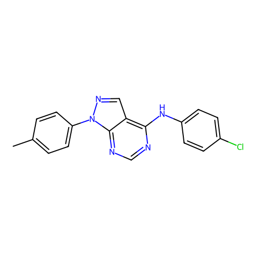 N-(4-chlorophenyl)-1-(4-methylphenyl)pyrazolo[3,4-d]pyrimidin-4-amine structure