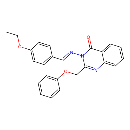 3-{[(E)-(4-ethoxyphenyl)methylidene]amino}-2-(phenoxymethyl)quinazolin-4(3H)-one structure