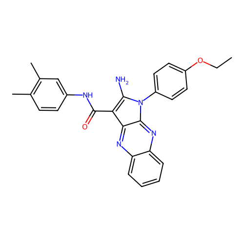 2-amino-N-(3,4-dimethylphenyl)-1-(4-ethoxyphenyl)-1H-pyrrolo[2,3-b]quinoxaline-3-carboxamide structure