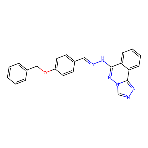 4-(benzyloxy)benzaldehyde [1,2,4]triazolo[3,4-a]phthalazin-6-ylhydrazone structure