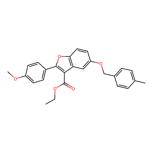 Ethyl 2-(4-methoxyphenyl)-5-[(4-methylphenyl)methoxy]-1-benzofuran-3-carboxylate structure