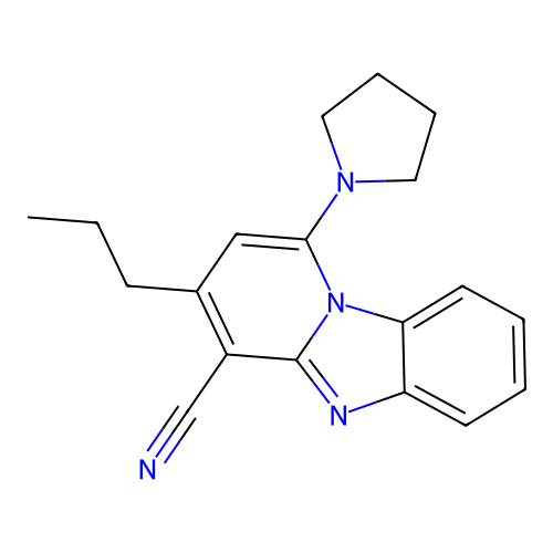 3-Propyl-1-(pyrrolidin-1-yl)pyrido[1,2-a]benzimidazole-4-carbonitrile structure