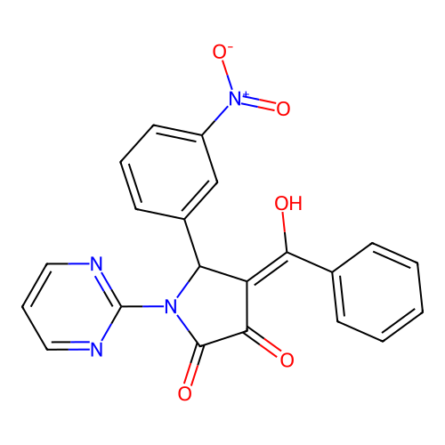 4-benzoyl-3-hydroxy-5-(3-nitrophenyl)-1-(pyrimidin-2-yl)-1H-pyrrol-2(5H)-one structure