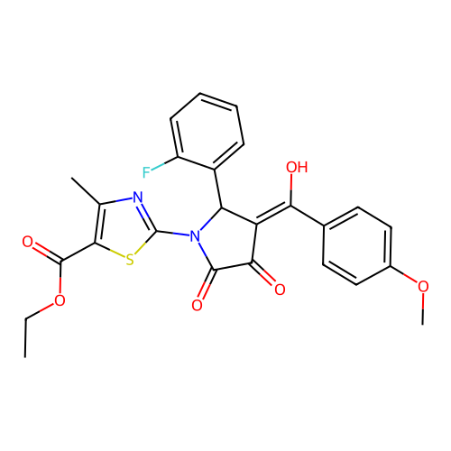 ethyl 2-(2-(2-fluorophenyl)-4-hydroxy-3-(4-methoxybenzoyl)-5-oxo-2,5-dihydro-1H-pyrrol-1-yl)-4-methylthiazole-5-carboxylate structure