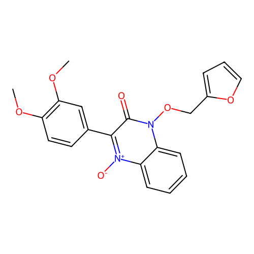 3-(3,4-dimethoxyphenyl)-1-(furan-2-ylmethoxy)quinoxalin-2(1H)-one 4-oxide structure