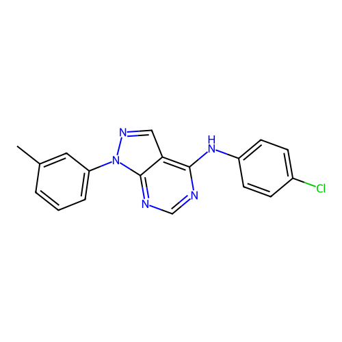 N-(4-chlorophenyl)-1-(3-methylphenyl)-1H-pyrazolo[3,4-d]pyrimidin-4-amine structure