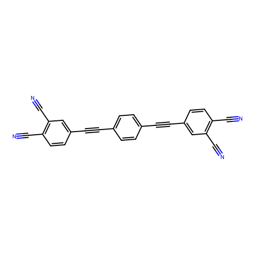 4,4'-(Benzene-1,4-diyldiethyne-2,1-diyl)dibenzene-1,2-dicarbonitrile structure