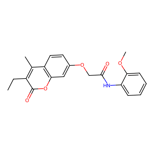 2-((3-ethyl-4-methyl-2-oxo-2H-chromen-7-yl)oxy)-N-(2-methoxyphenyl)acetamide structure