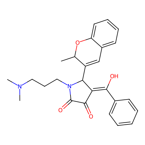 (4E)-1-[3-(dimethylamino)propyl]-4-[hydroxy(phenyl)methylidene]-5-(2-methyl-2H-chromen-3-yl)pyrrolidine-2,3-dione structure