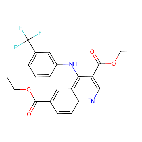 Diethyl 4-((3-(trifluoromethyl)phenyl)amino)quinoline-3,6-dicarboxylate structure