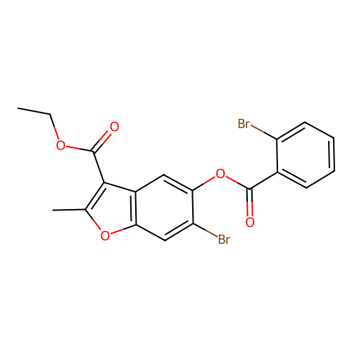 6-Bromo-3-(ethoxycarbonyl)-2-methylbenzo[b]furan-5-yl 2-bromobenzoate structure