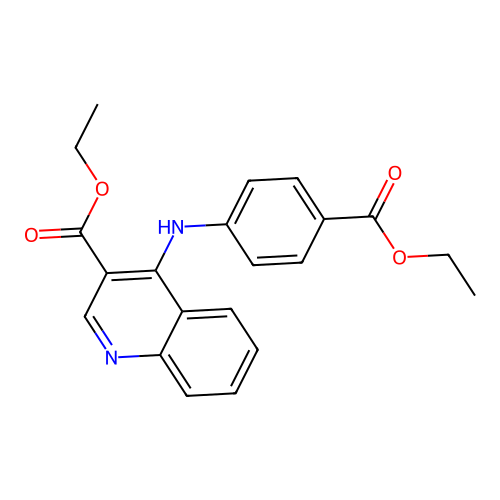 Ethyl 4-{[4-(ethoxycarbonyl)phenyl]amino}quinoline-3-carboxylate structure