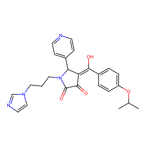 1-(3-(1H-imidazol-1-yl)propyl)-3-hydroxy-4-(4-isopropoxybenzoyl)-5-(pyridin-4-yl)-1H-pyrrol-2(5H)-one structure