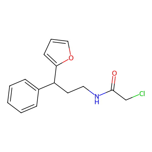 2-chloro-N-[3-(furan-2-yl)-3-phenylpropyl]acetamide structure
