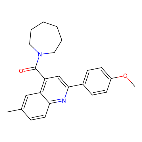 Azepan-1-yl(2-(4-methoxyphenyl)-6-methylquinolin-4-yl)methanone structure