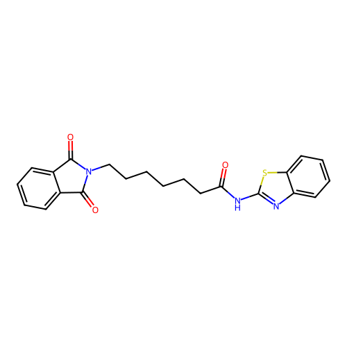 N-(1,3-benzothiazol-2-yl)-7-(1,3-dioxo-1,3-dihydro-2H-isoindol-2-yl)heptanamide structure