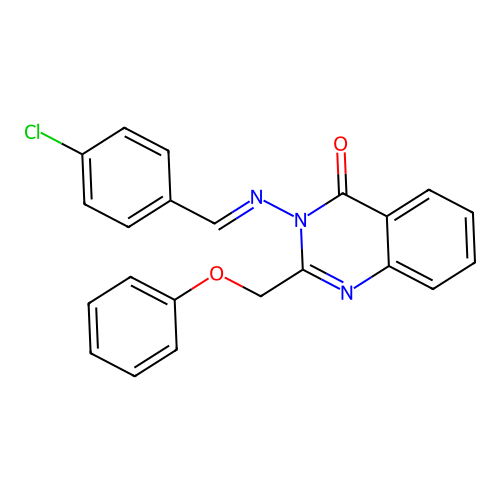 3-{[(E)-(4-chlorophenyl)methylidene]amino}-2-(phenoxymethyl)quinazolin-4(3H)-one structure