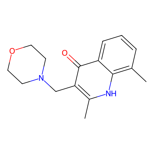 2,8-Dimethyl-3-(4-morpholinylmethyl)-4-quinolinol structure