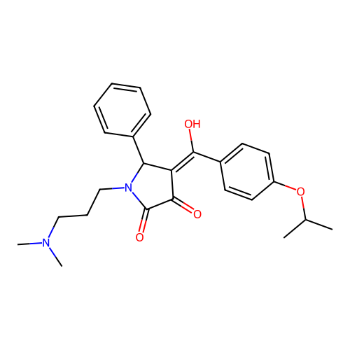 1-[3-(dimethylamino)propyl]-3-hydroxy-5-phenyl-4-{[4-(propan-2-yloxy)phenyl]carbonyl}-1,5-dihydro-2H-pyrrol-2-one structure
