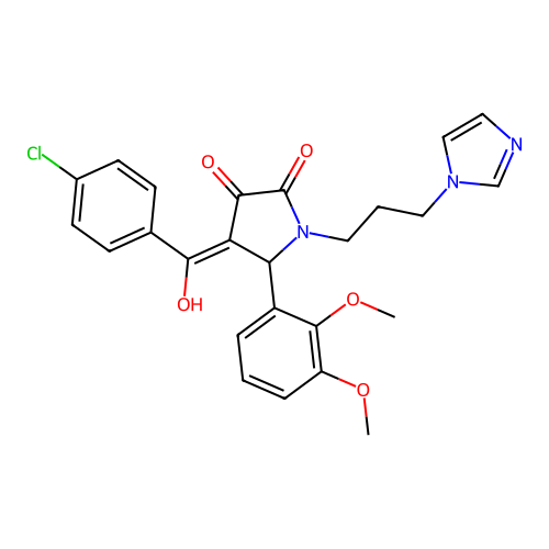 4-(4-chlorobenzoyl)-5-(2,3-dimethoxyphenyl)-3-hydroxy-1-[3-(1H-imidazol-1-yl)propyl]-2,5-dihydro-1H-pyrrol-2-one structure