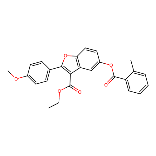 3-(Ethoxycarbonyl)-2-(4-methoxyphenyl)benzo[b]furan-5-yl 2-methylbenzoate structure