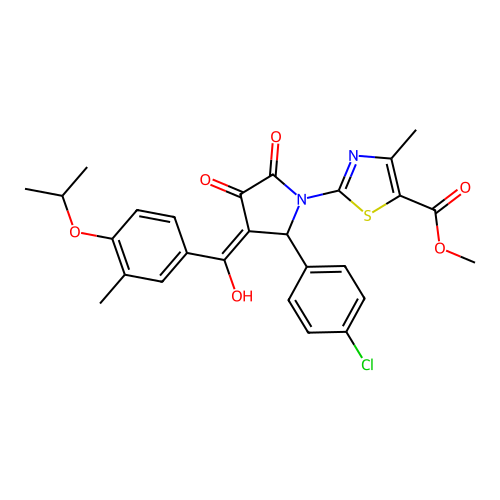 methyl 2-(2-(4-chlorophenyl)-4-hydroxy-3-(4-isopropoxy-3-methylbenzoyl)-5-oxo-2,5-dihydro-1H-pyrrol-1-yl)-4-methylthiazole-5-carboxylate structure