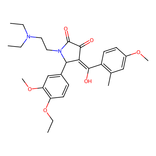 1-[2-(diethylamino)ethyl]-5-(4-ethoxy-3-methoxyphenyl)-3-hydroxy-4-[(4-methoxy-2-methylphenyl)carbonyl]-1,5-dihydro-2H-pyrrol-2-one structure