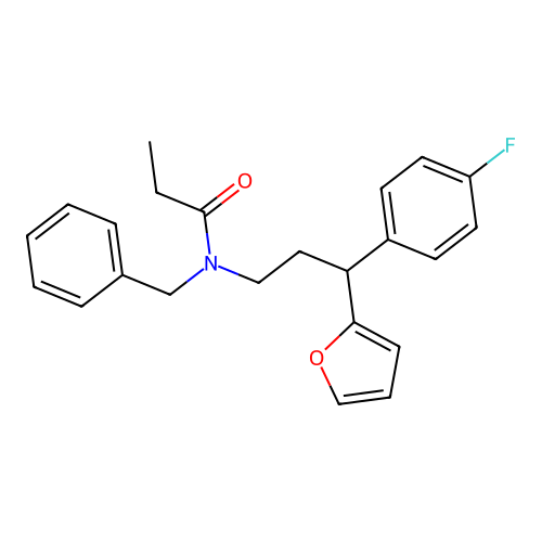 N-benzyl-N-[3-(4-fluorophenyl)-3-(furan-2-yl)propyl]propanamide structure
